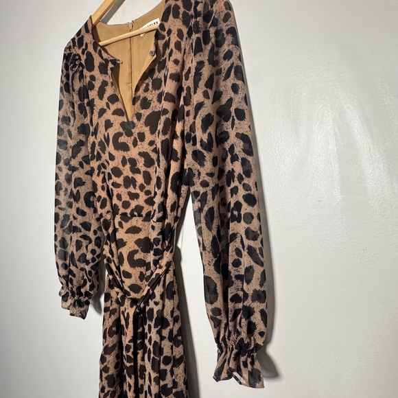Whistles London Women’s Brushed Cheetah Flippy Dress Sz 6 US - Picture 5 of 11